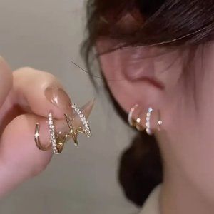 Chic Exquisite Rhinestone Earrings Women's Jewelry